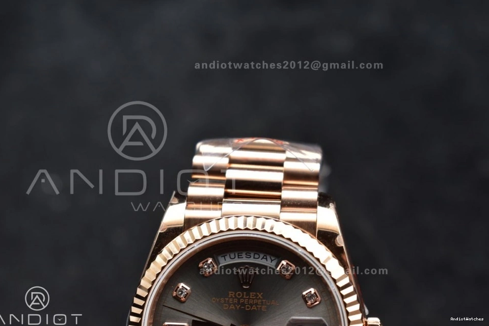 RG 904L Bracelet Weight) QF Edition Steel Original V5 (Gain Square Diamond Grey DayDate 36 President with 671 vr3255 on Dial Best 0208